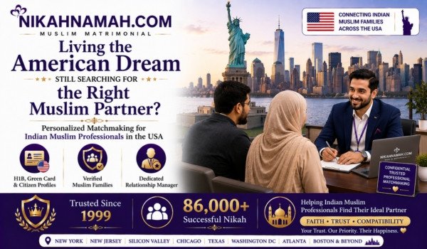 Living the American Dream and still searching for the right Muslim partner through personalized matchmaking services for Indian Muslim professionals across New York New Jersey Silicon Valley Chicago Texas and the USA