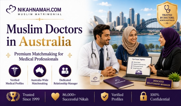 Muslim doctors in Australia finding compatible brides and grooms through verified medical professional profiles, dedicated relationship managers, and premium Nikah matchmaking for interns, residents, registrars, consultants, and general practitioners across Sydney, Melbourne, Brisbane, Perth, Adelaide, and Australia.