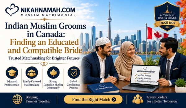 Indian Muslim grooms in Canada seeking educated and compatible brides through trusted, family-focused matchmaking, verified profiles, Islamic values, and secure matrimonial support.