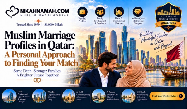 Muslim marriage profiles in Qatar with a personal matchmaking approach, connecting Indian Muslim families through verified profiles, family guidance, halal matchmaking, and India–Qatar matrimonial support.    Pasted markdown